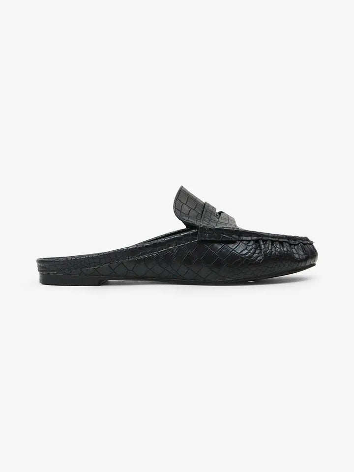 Crocodile Loafer Mules