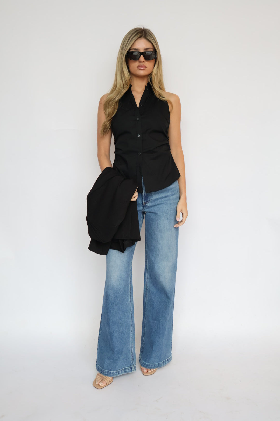 Elan Date Night Ruched Side Top