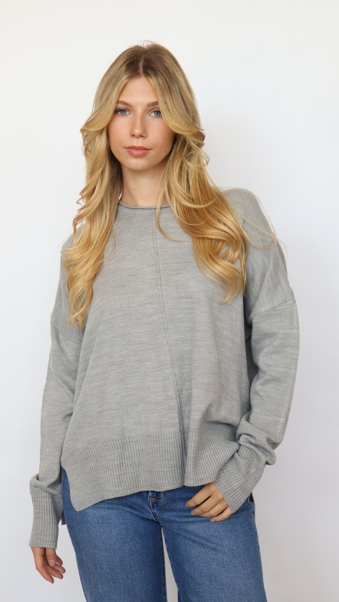 Rolled Neck Crew Sweater