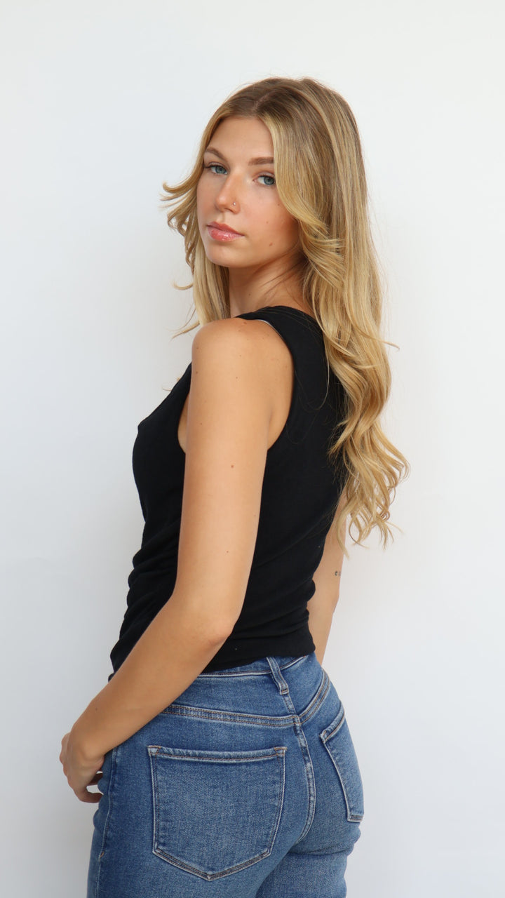 Women’s Ruched Cowl Neck Top