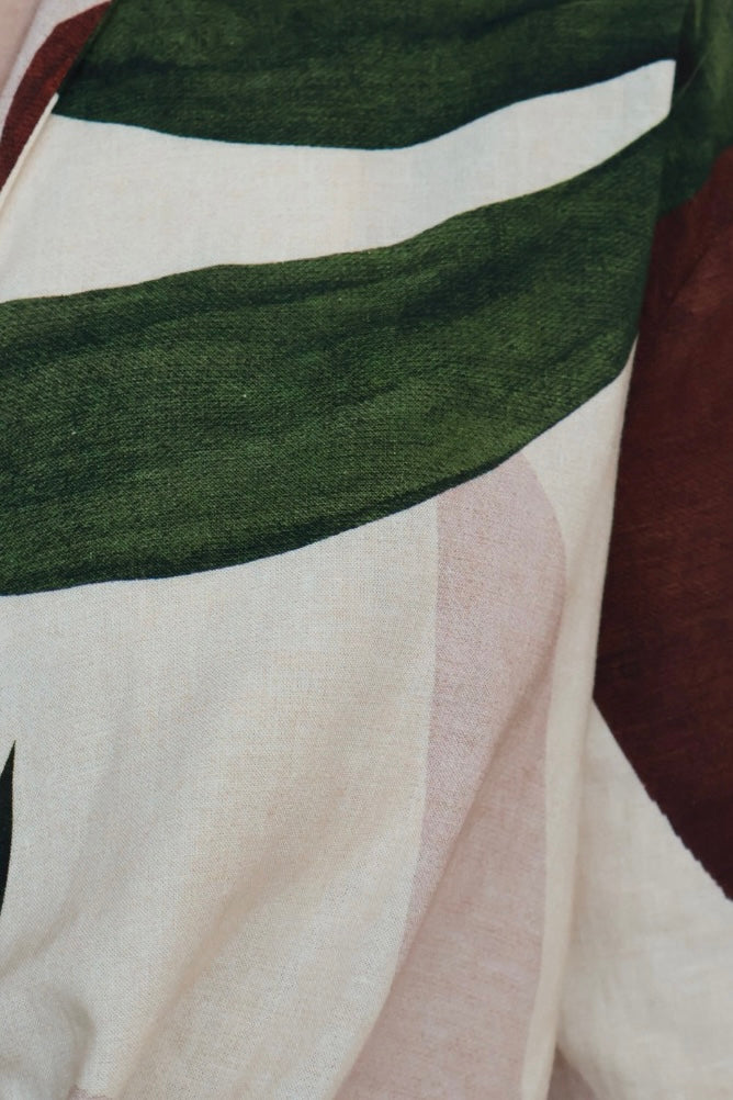 Tie Front Printed Blouse