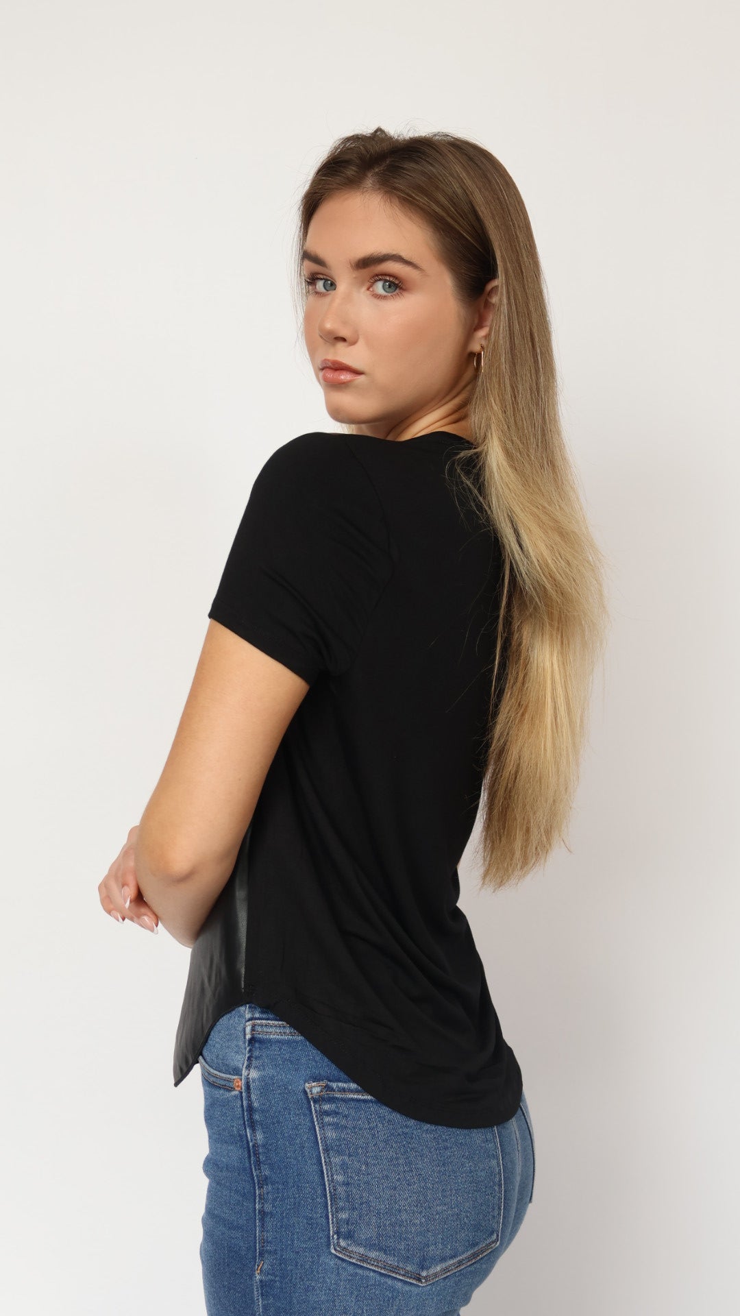 Elaina Vegan Leather Tee Shirt