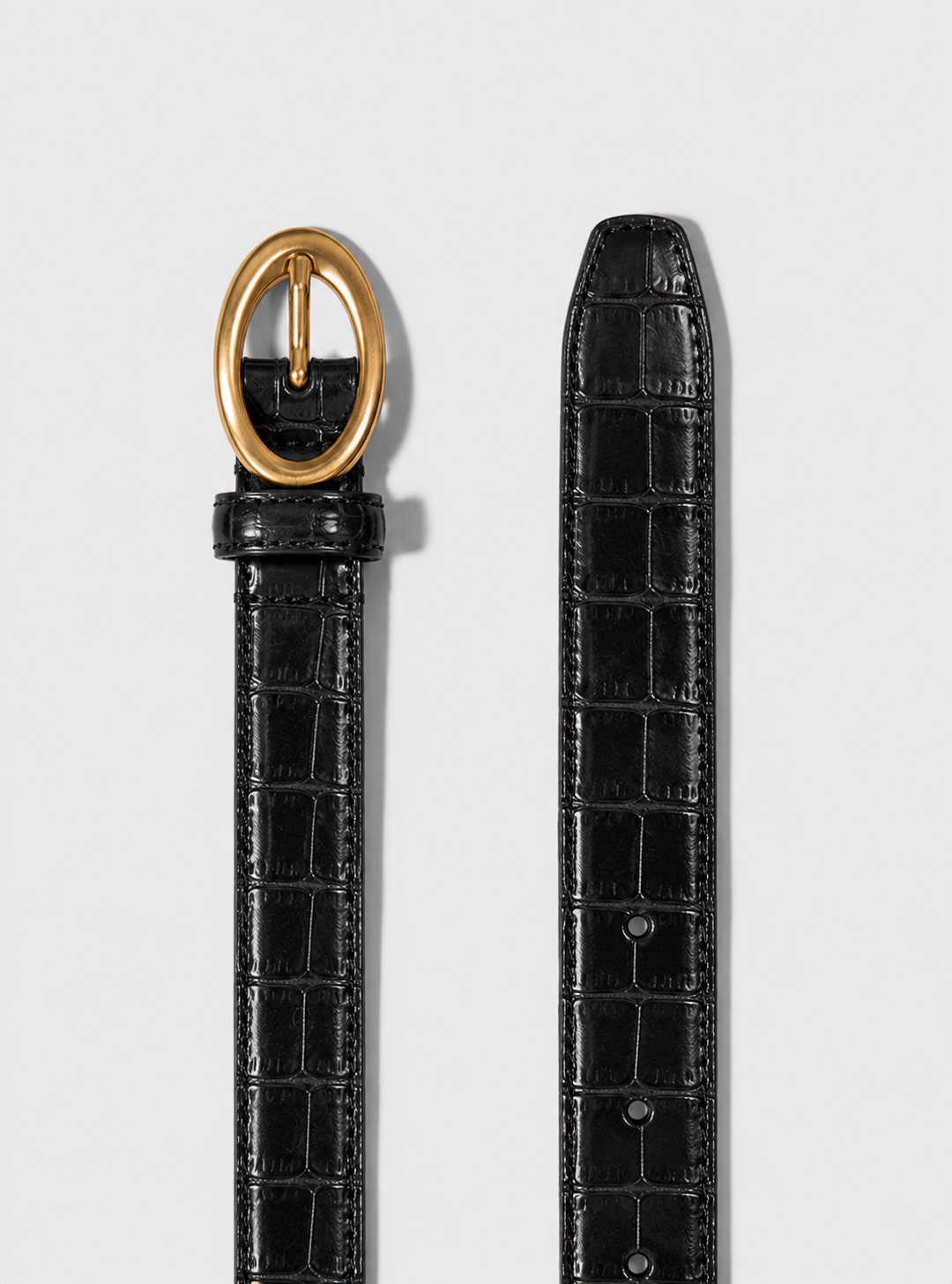 Crocodile Gold Buckle Belt