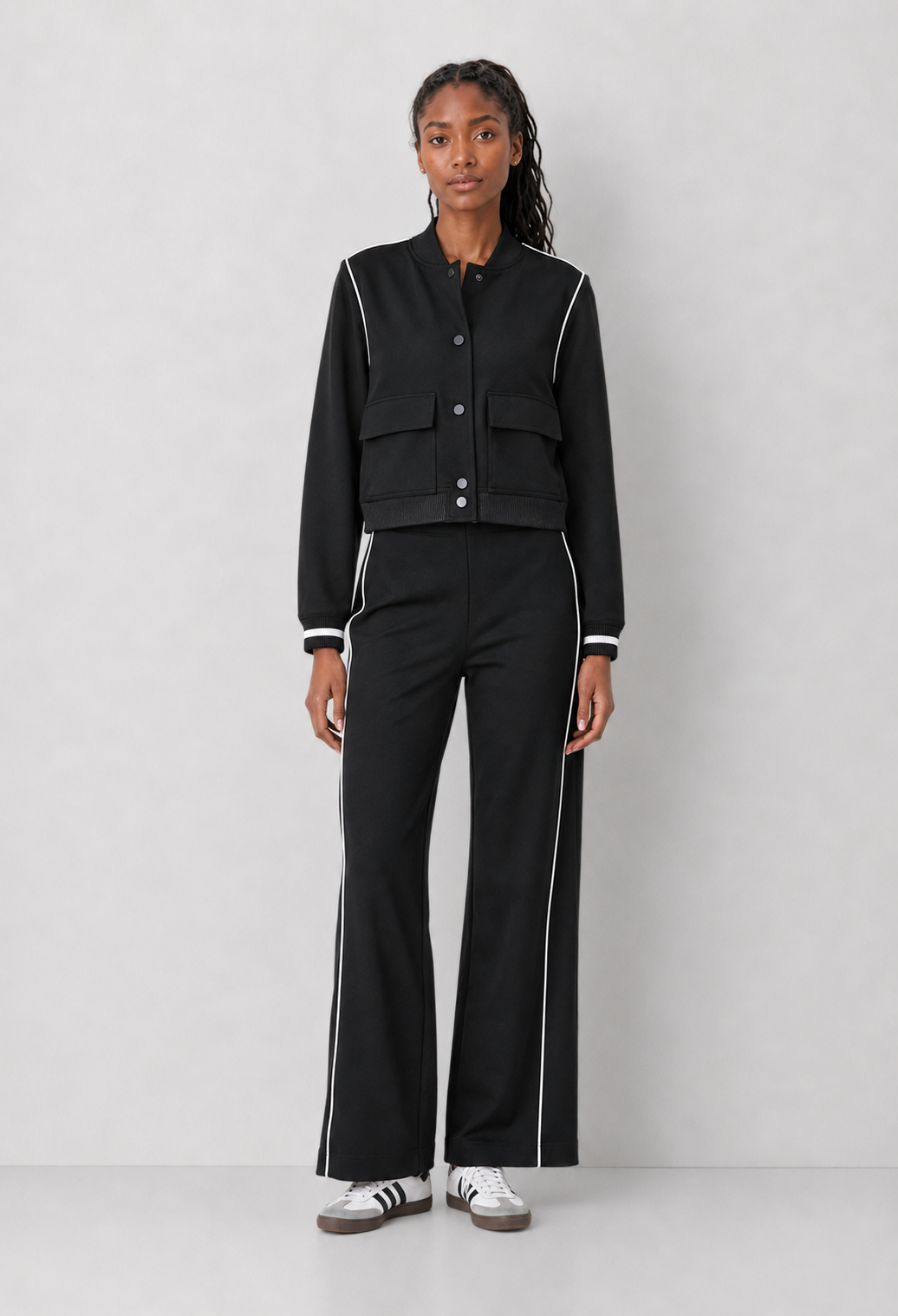 Elan Elle Contrast Bomber Jacket