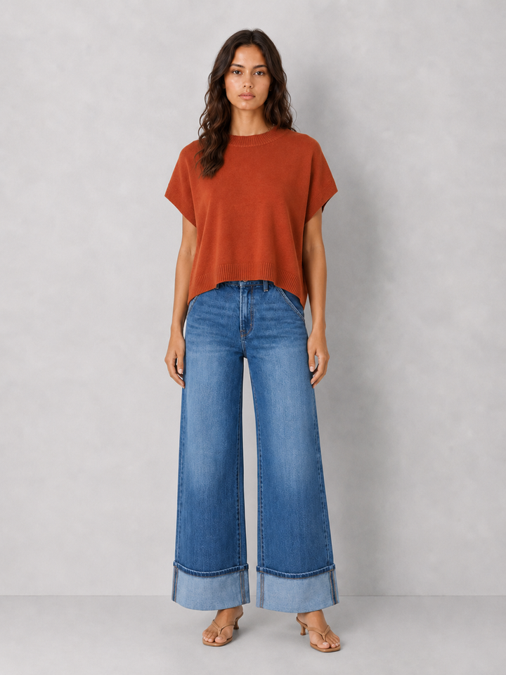 Dropped Shoulder Sweater Top