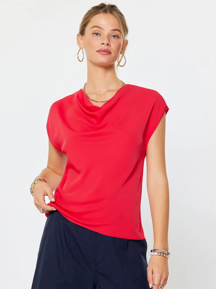 Cowl Neck Dolman Sleeve Top