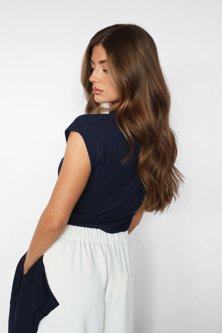 Fine Ribbed Knit Top