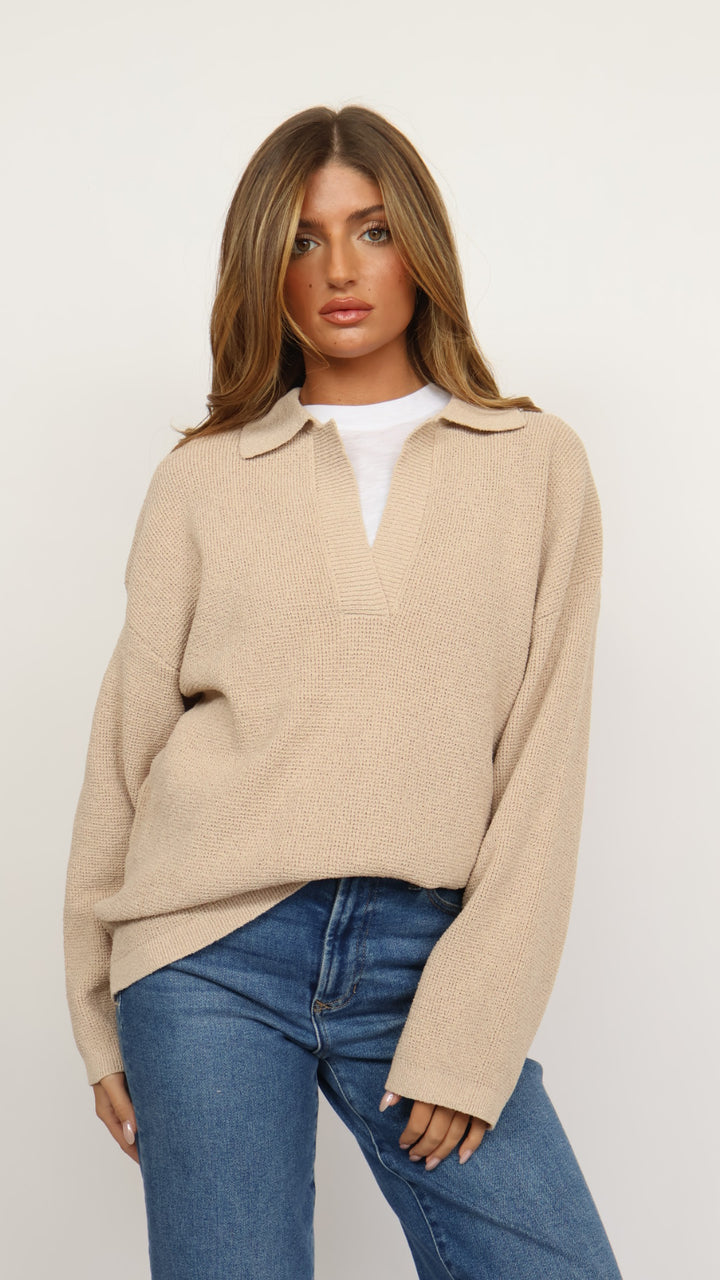 Collared Polo Sweater