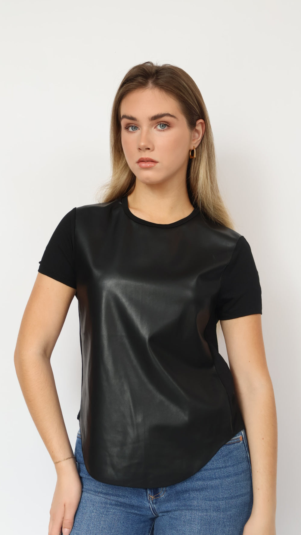 Elaina Vegan Leather Tee Shirt