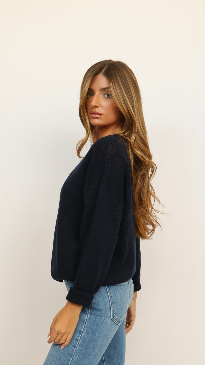 Oversized Polo Sweater