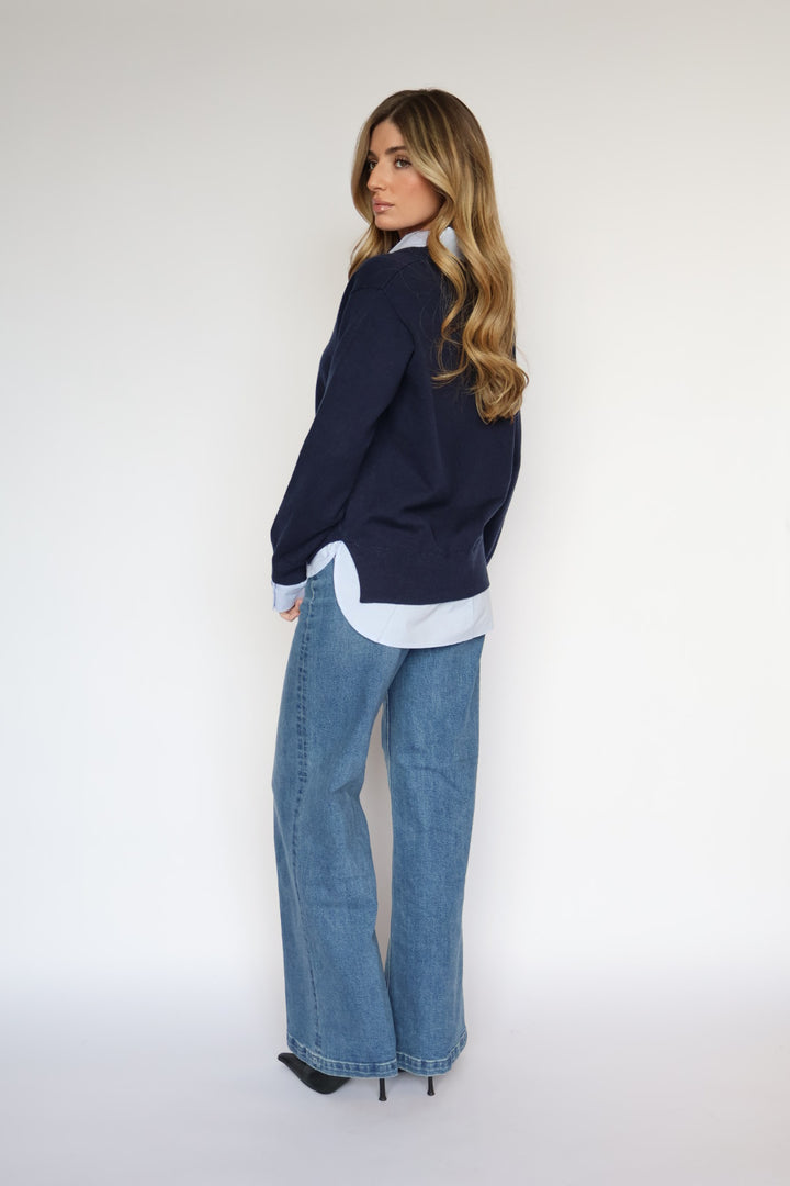 Double Layer V Neck Sweater