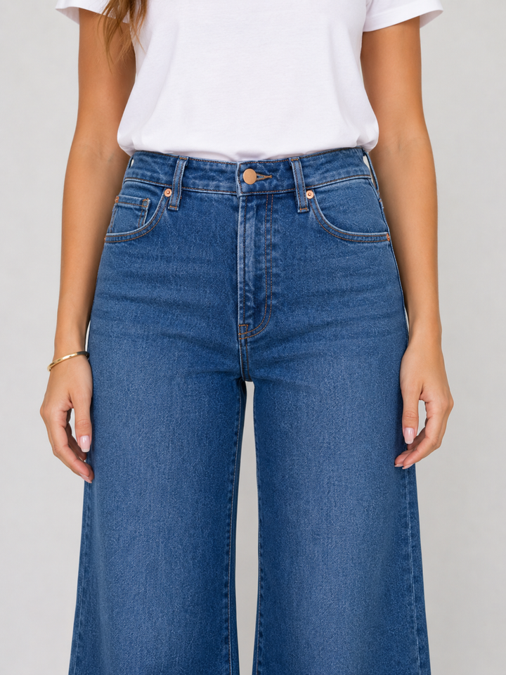 Dear John Denim Fiona Slim Wide Leg Jeans Midtown