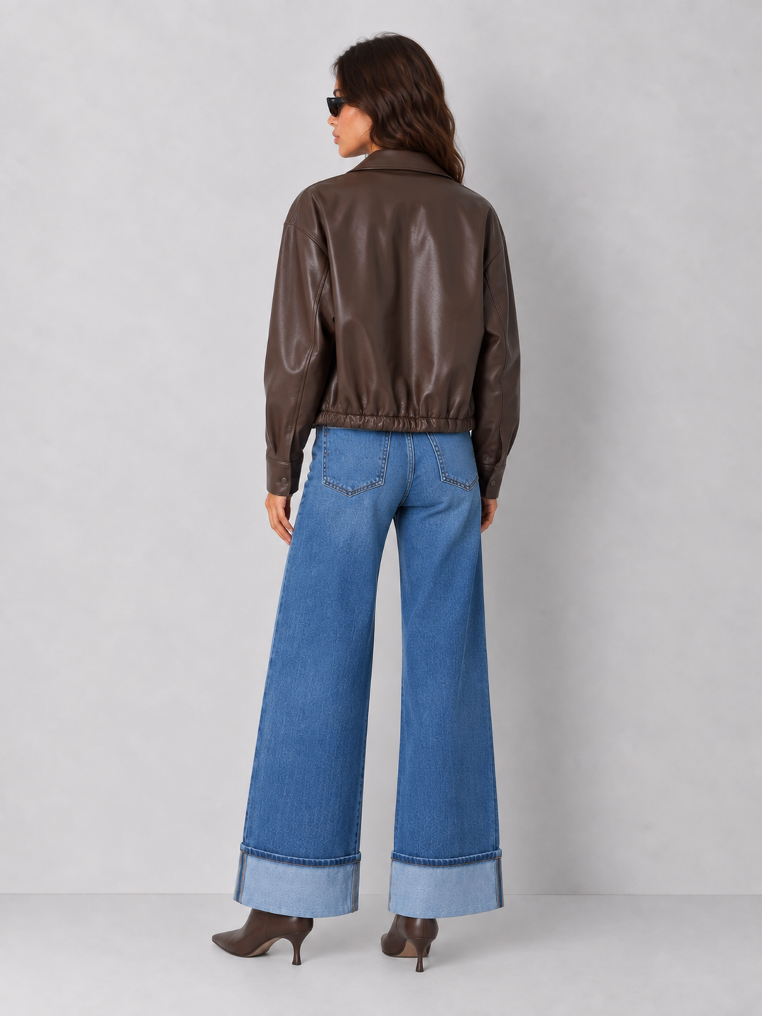 Vegan Leather Bomber Jacket