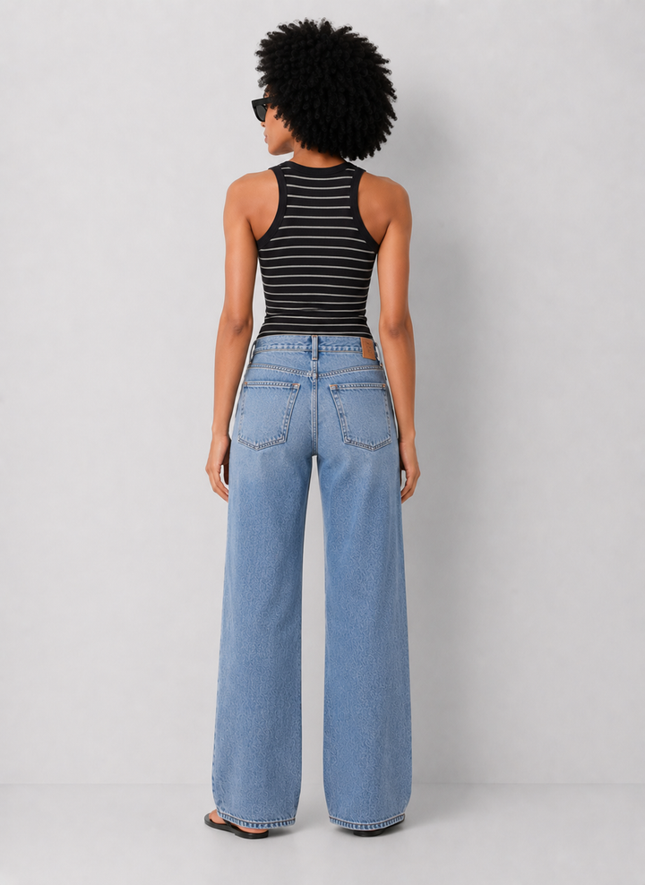 Z Supply Rowe Striped Scoop Tank - Ash Black