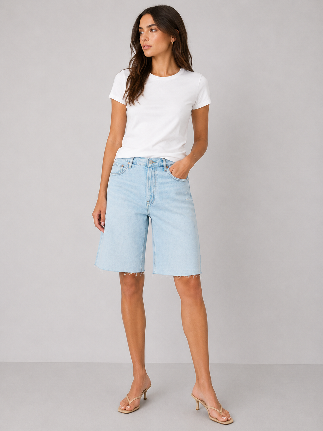 Pistola Nolan Long Jean Shorts