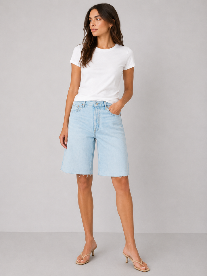 Pistola Nolan Long Jean Shorts