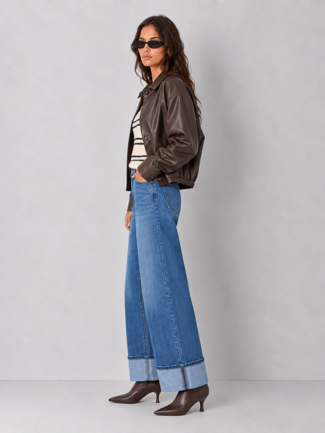 Vegan Leather Bomber Jacket