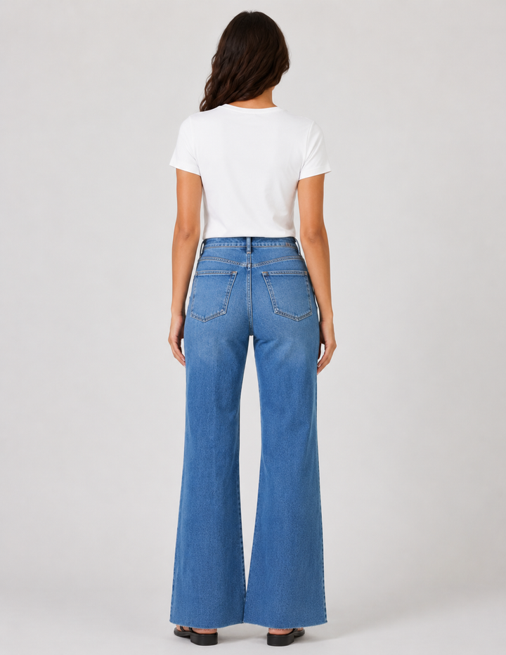 Dear John Denim Fiona Wide Leg Jeans - Fog Sky