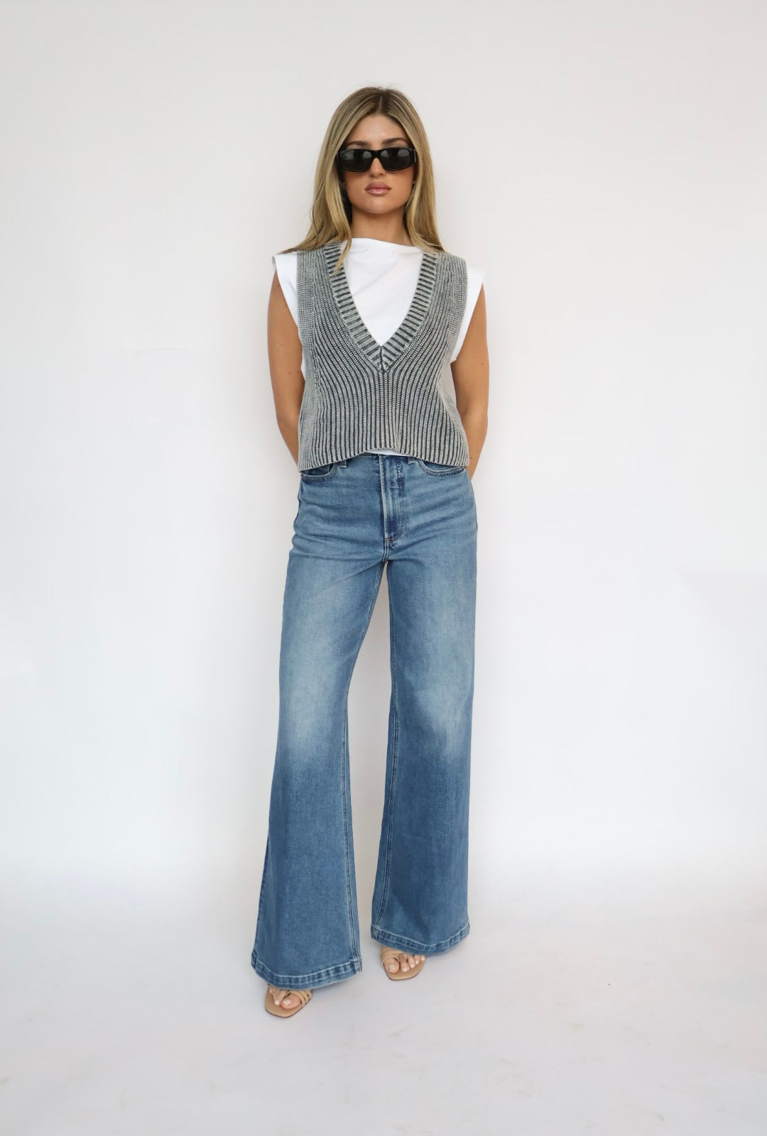 Sleeveless Layered Knit Top