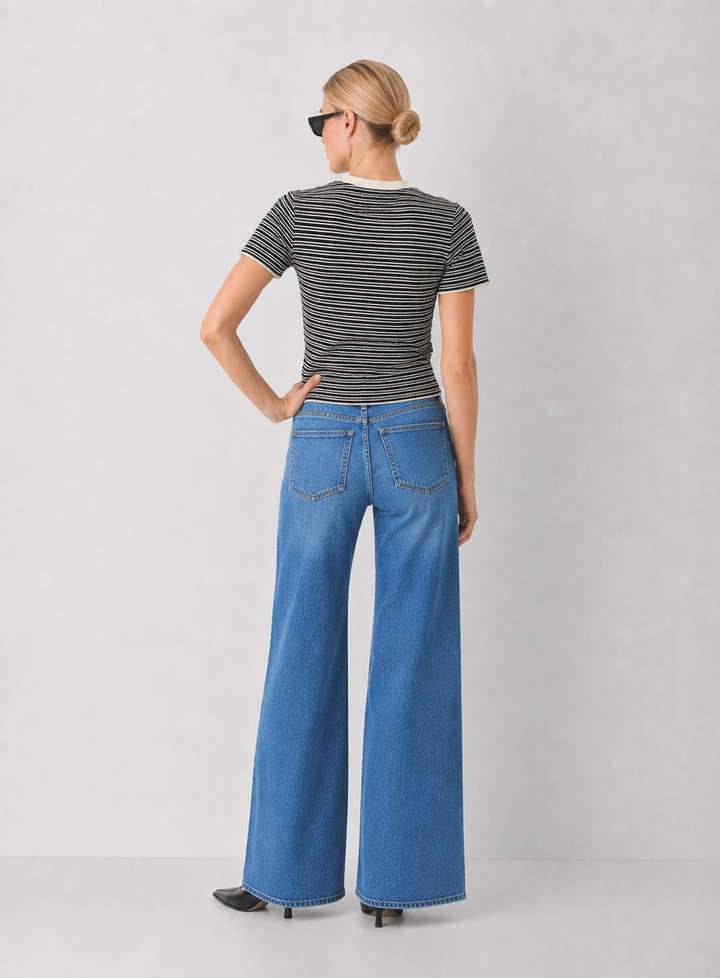 Dear John Neya Top Short Sleeve Stripe Henley