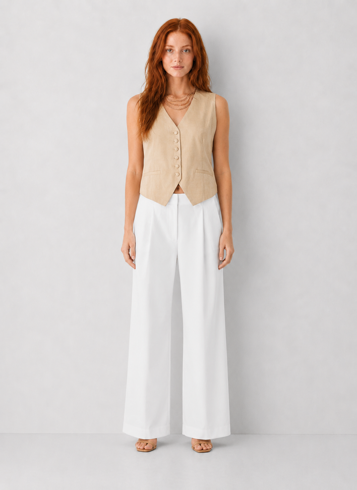 Elan Linen Button Down Vest