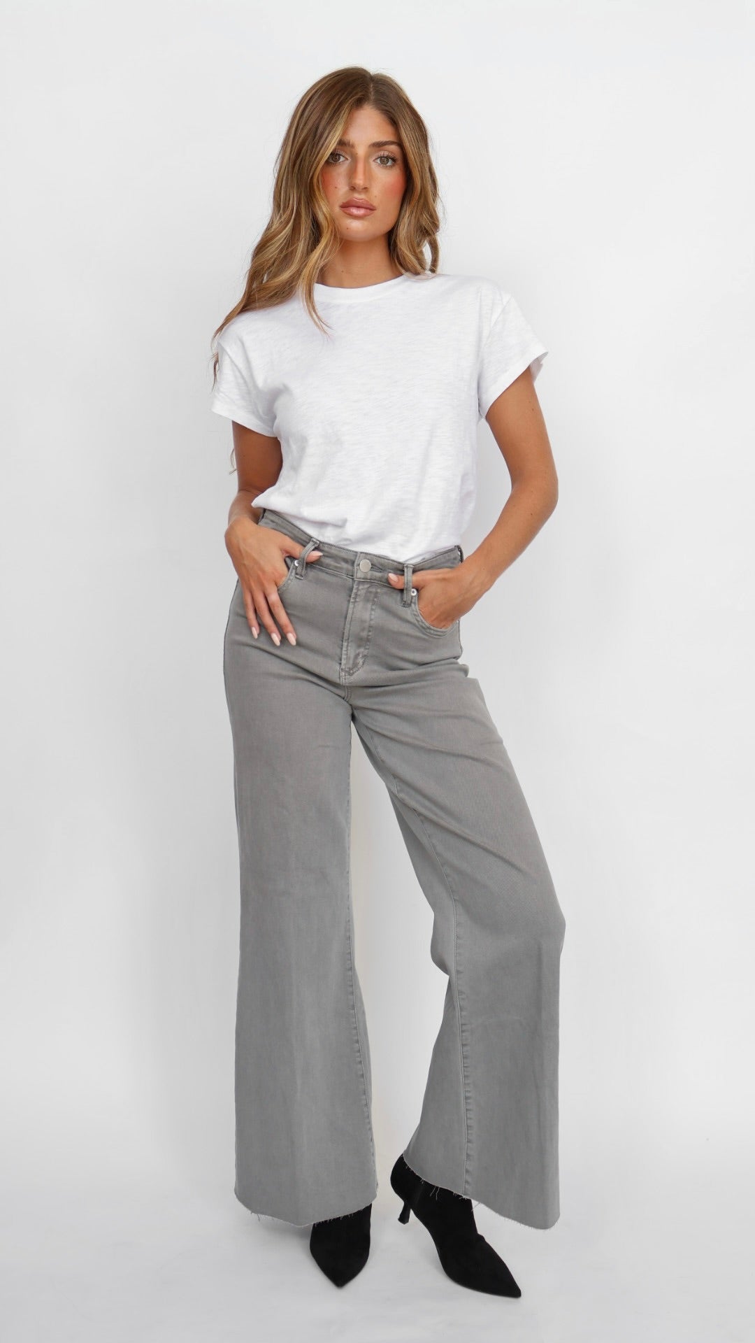 Dear John Denim Fiona Wide Leg Jeans Graphite
