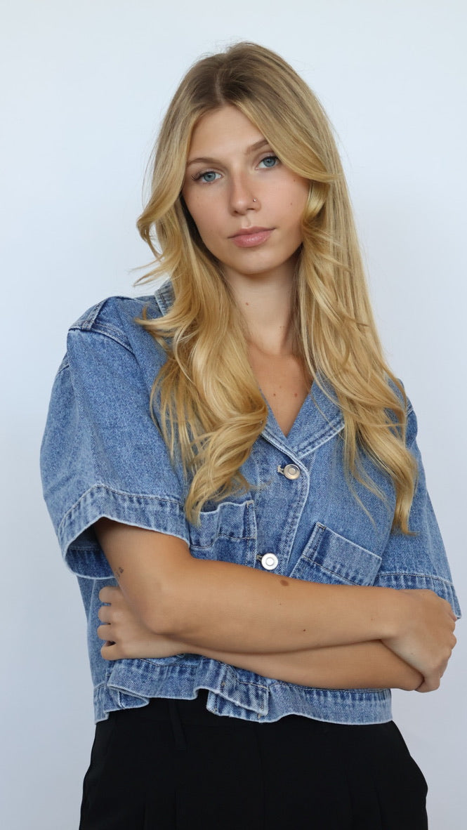 Elan Denim Short Sleeve Shirt Jacket