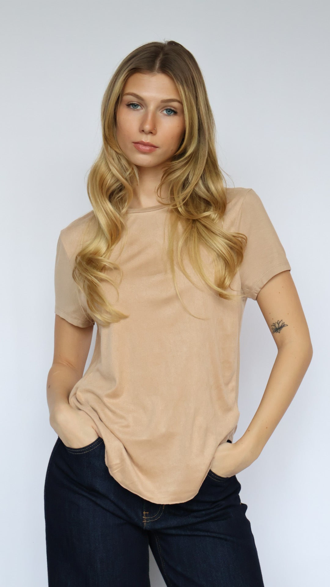 Elaina Full Vegan Suede Tee