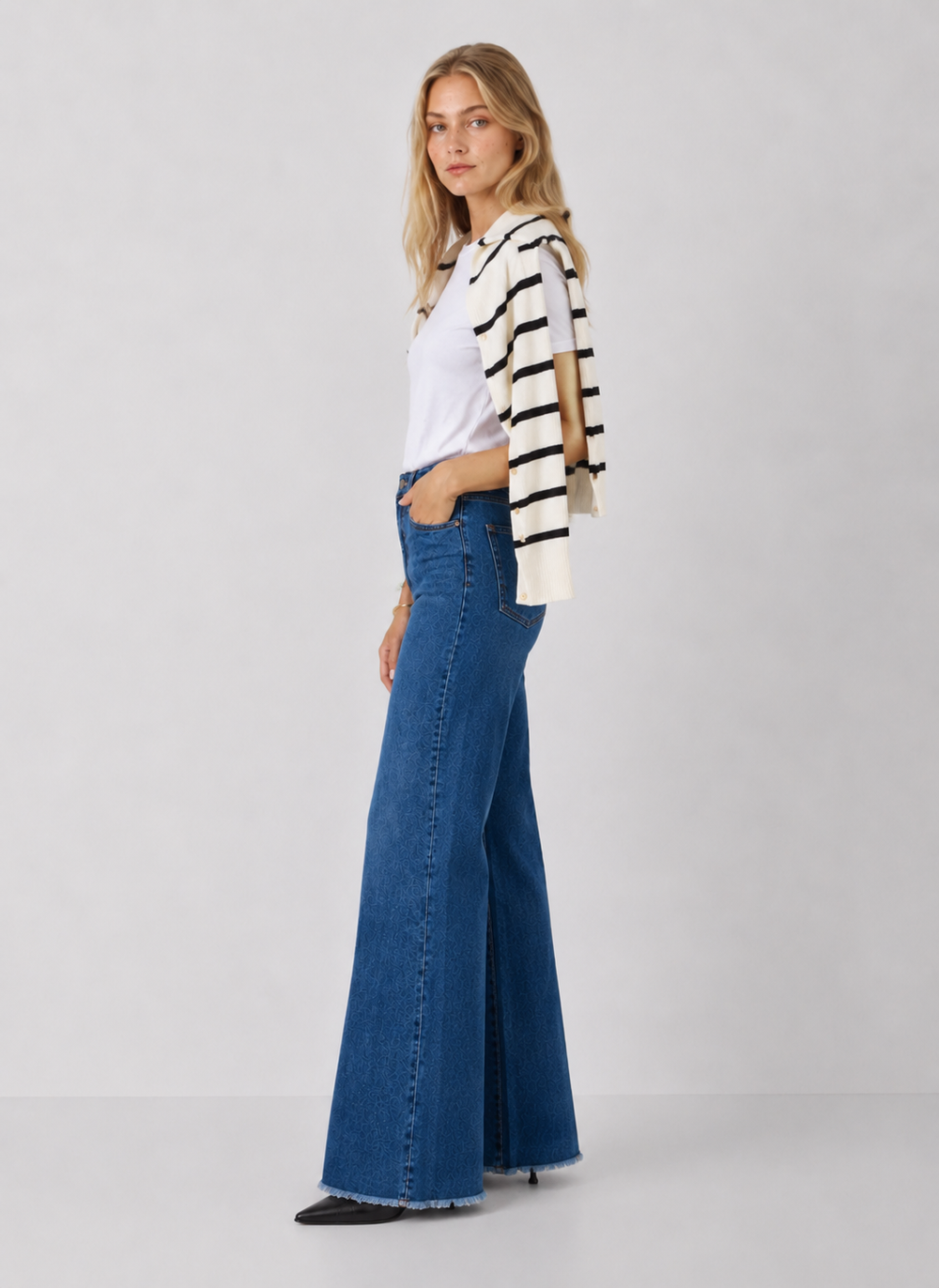 Dear John Denim Fiona Slim Wide Leg Jeans Midtown
