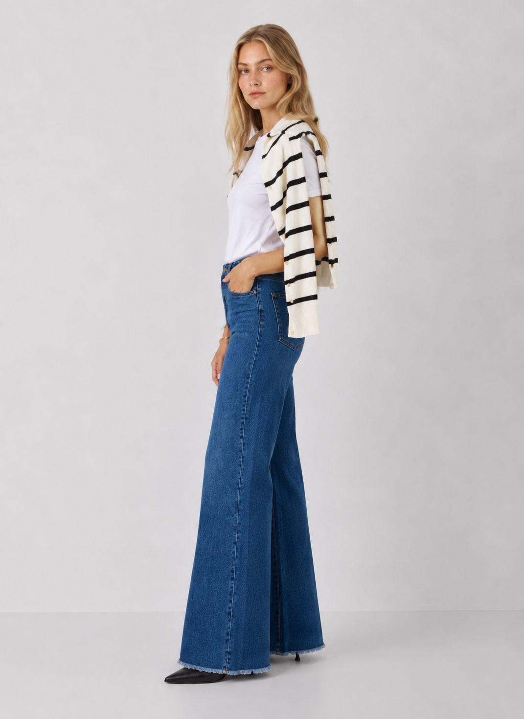 Dear John Denim Fiona Slim Wide Leg Jeans Midtown