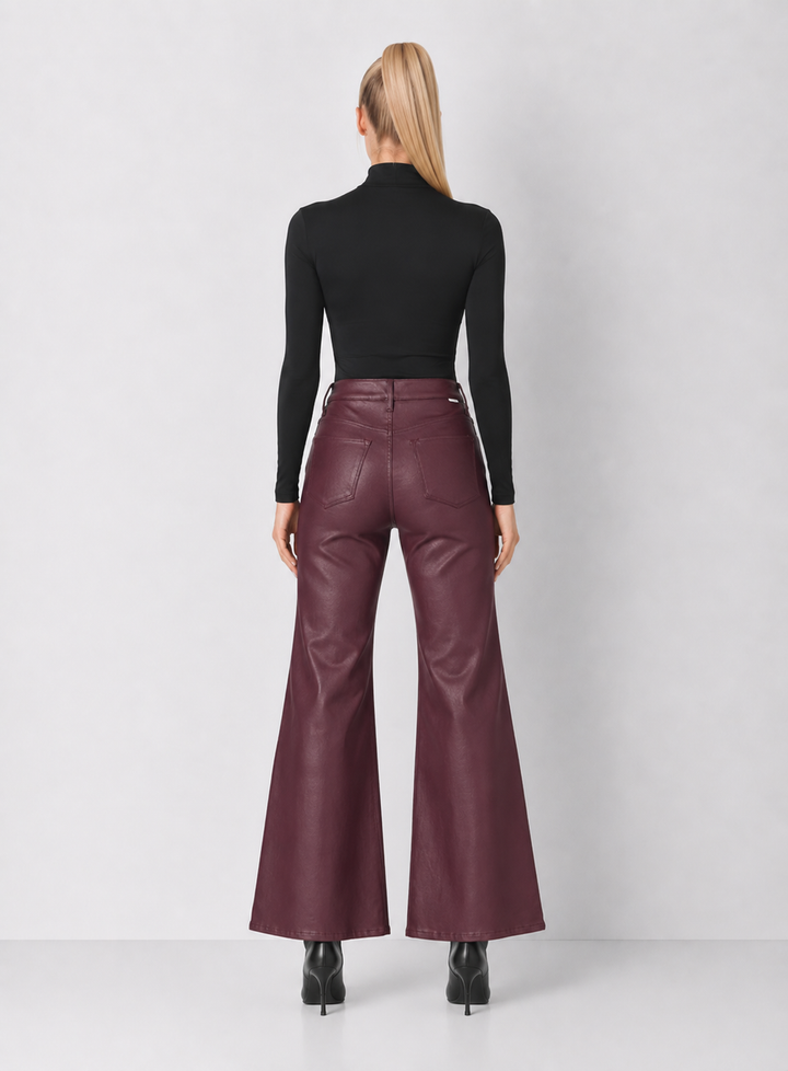 Dear John Fiona Leather Wide Leg Pants - Fig