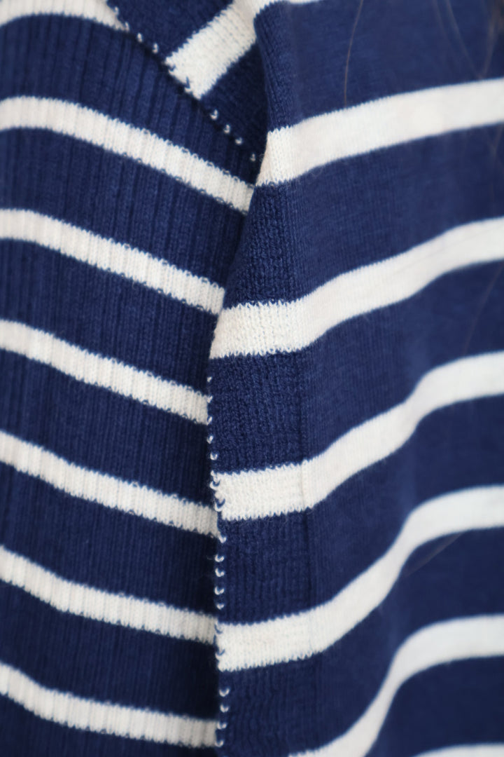 Stripe Long Sleeve Top with Cardigan