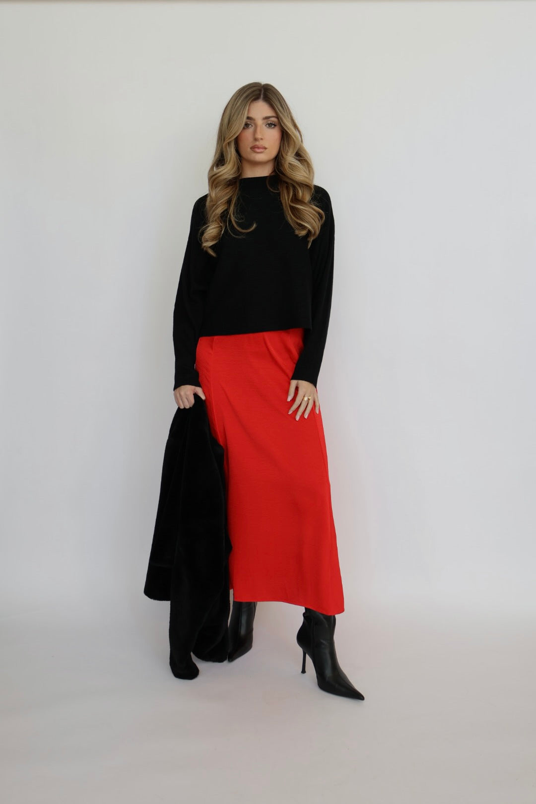 Z Supply Northpointe Satin Midi Skirt