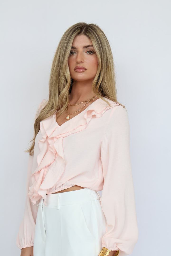 Ruffled Long Sleeve Blouse