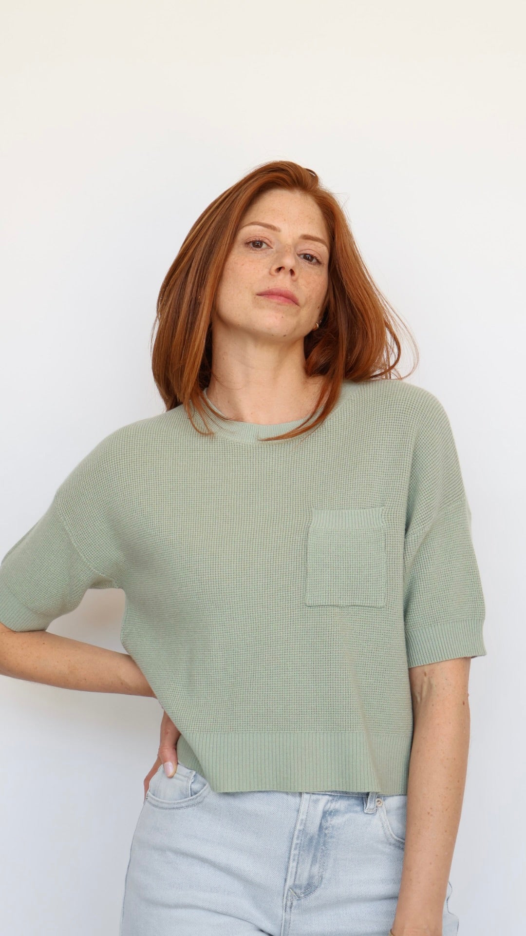 Amy Short Sleeve Knit Top