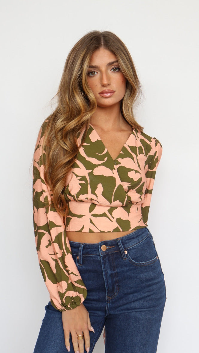 Printed Long Sleeveless Blouse