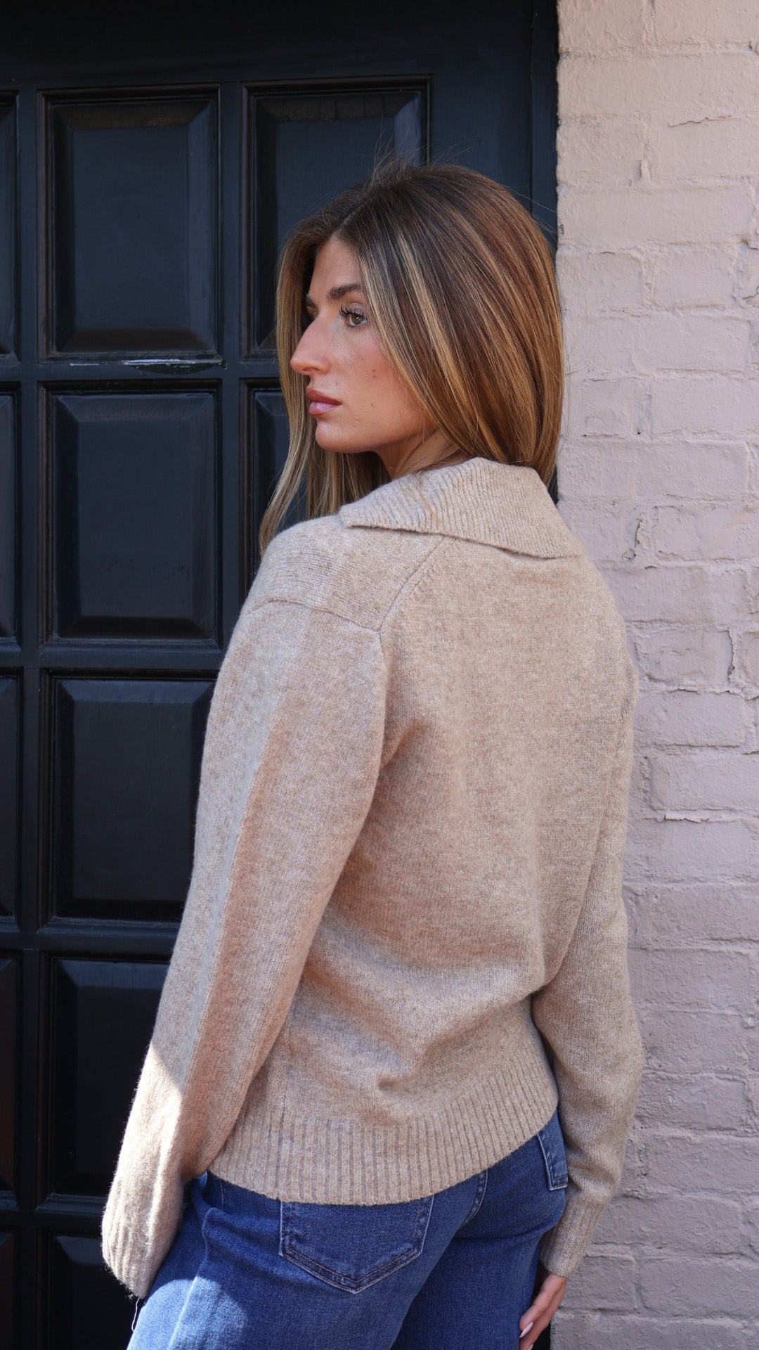 Pinch Blair V Neck Collared Classic Sweater