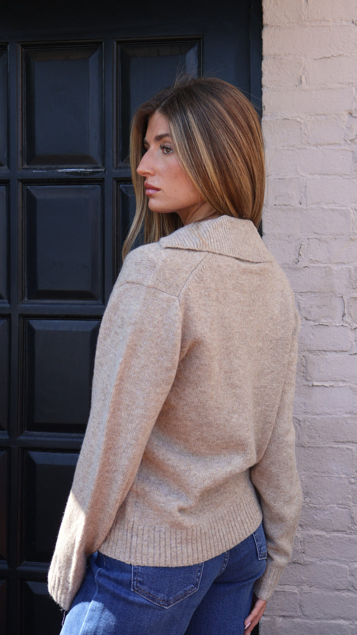 Pinch Blair V Neck Collared Classic Sweater