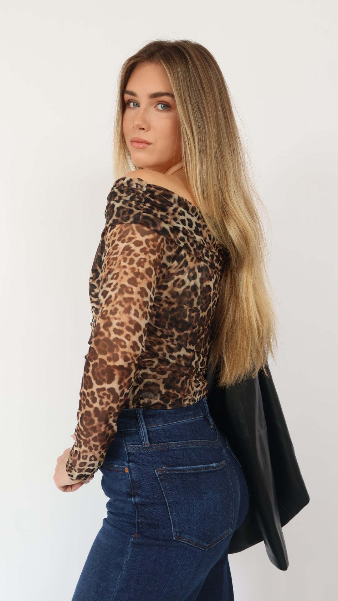 Off The Shoulder Leopard Bodysuit