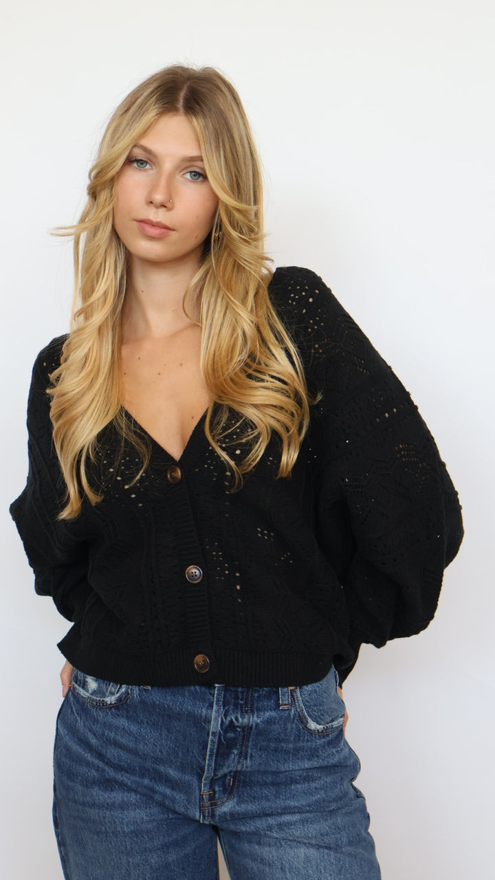 Crochet V Neck Cardigan