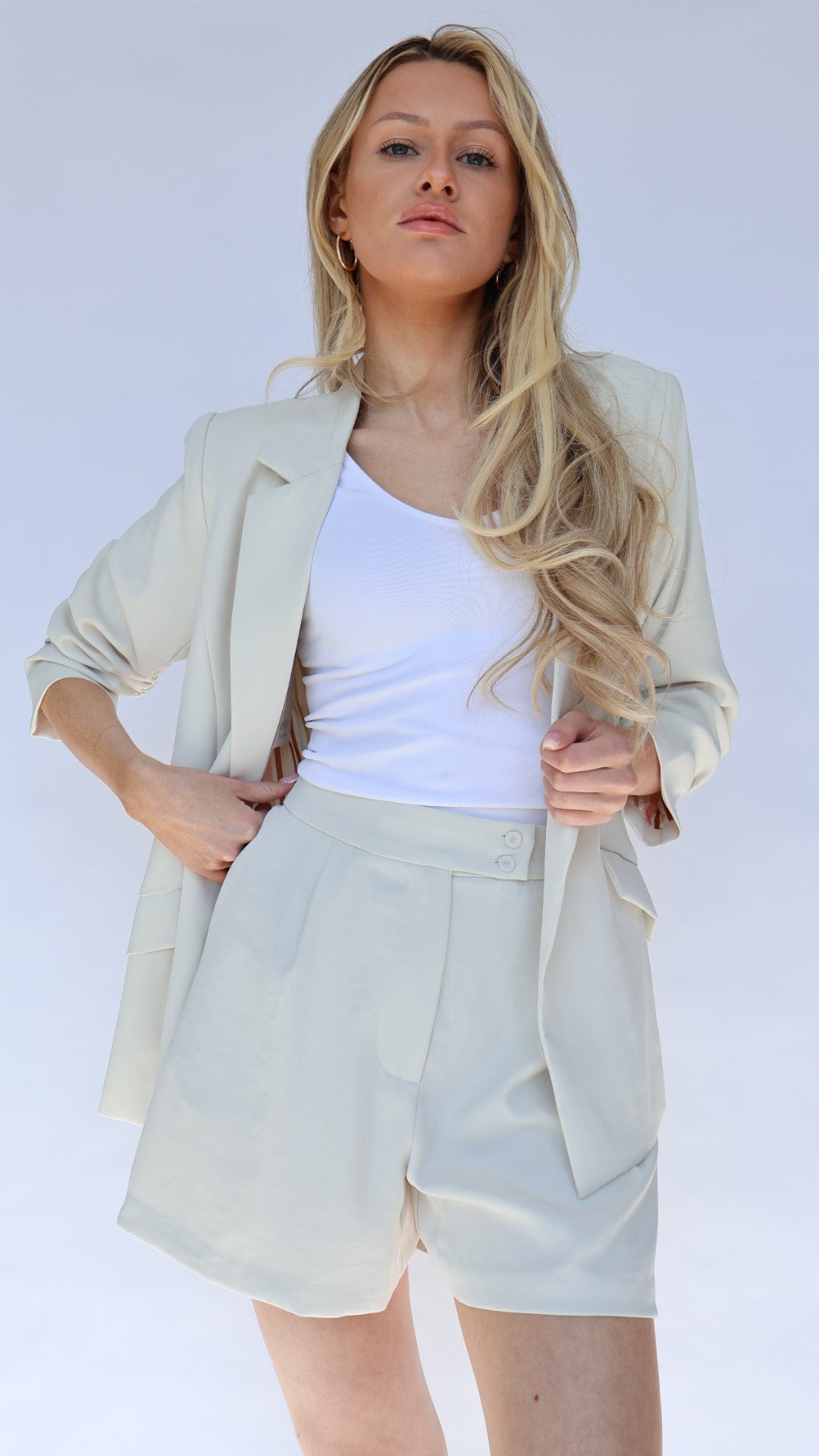 Pleat Front Suiting Shorts