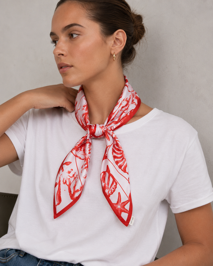 Sea Life Silky Square Scarf