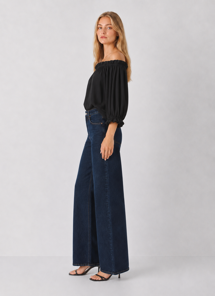 Off The Shoulder Chiffon Top