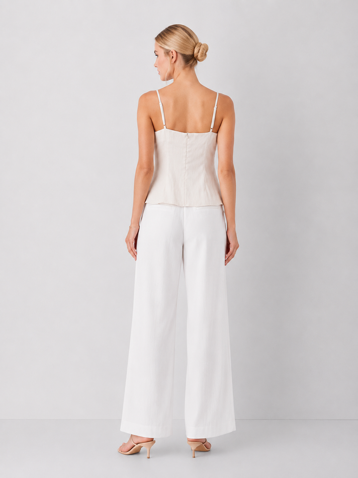 Draped Pleated Strap Top