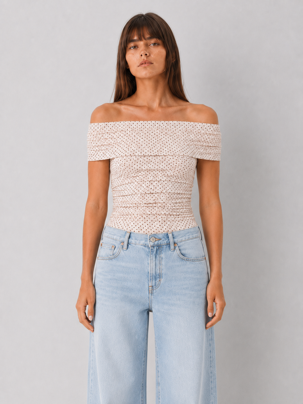 Polka Dot Mesh Top - FINAL SALE