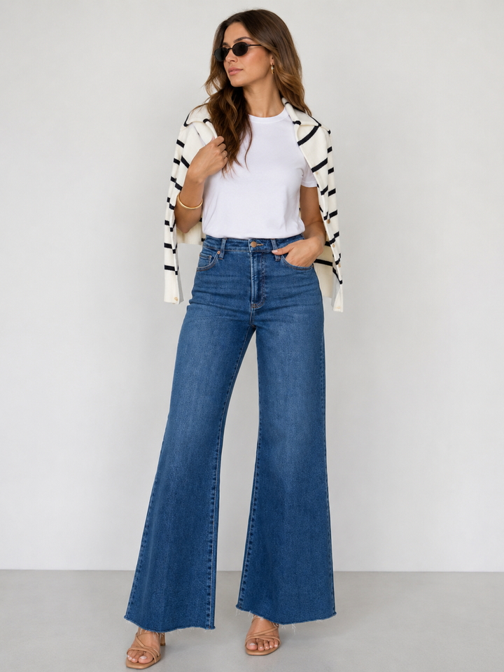 Dear John Denim Fiona Slim Wide Leg Jeans Midtown