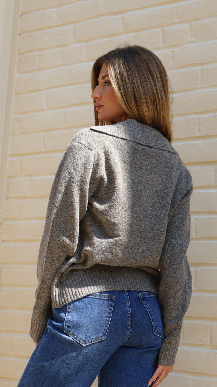 Pinch Blair V Neck Collared Classic Sweater