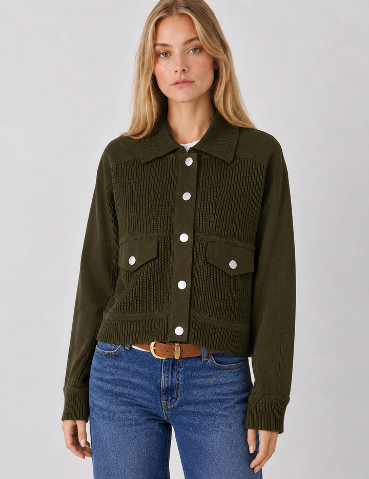 Elan Arden Mixed Knit Jacket