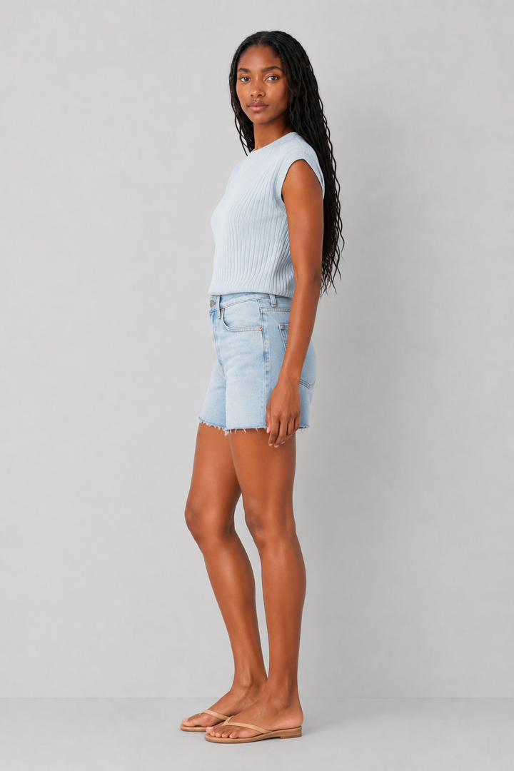 Fine Ribbed Knit Top