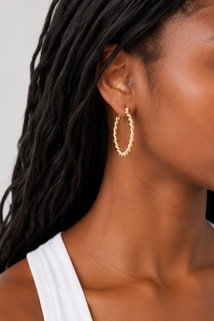Latch Twist Hoop Earrings